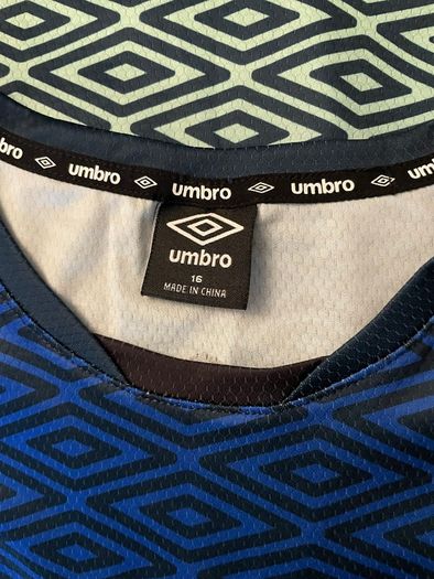Umbro Geometric Print Top - Size 16 - Blue/Green Gradient