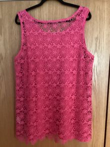 NEXT Pink Lace Sleeveless Top with matching inner camisole Size 20