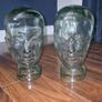 2 x Green Glass Head decorative display Image 2