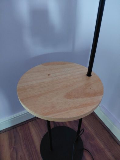Tall floor lamp with built in table