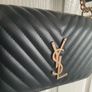 Black quilted flap shoulder bag with gold hardware Image 2