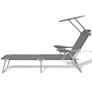 Sun Lounger with Canopy Steel Grey Image 3