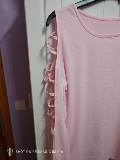 New Pink Short Sleeved Shirt/Blouse