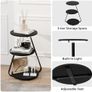 Side Table Set of 2, Bedside Small Coffee Table with 3 Color LED Lights, End Table with 3 Tier Storage Shelves for Living Room Bedroom, Black Image 3