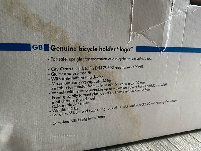 Original Volkswagen Bicycleholder Bike Rack City Crash