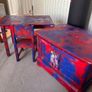 Childrens spraypainted chest/ blanket box & table and chair Image 3