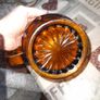 Large Vintage Heavy Art Deco Style Amber Glass Jug, Postage Available or Collection on all my items Image 3
