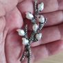 Vintage sterling baby tooth pearl marcasite brooch Image 10