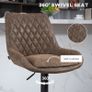 Set of Two Faux Leather Retro Bar Stools - Brown Image 6