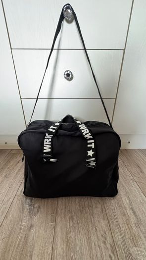 Primark Black and White WRK IT Travel Duffle Holdall Bag