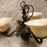 2x antique brass 3-way pendant light fixtures Image 2
