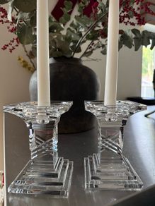 Set of two Crystal Candlestick holders.