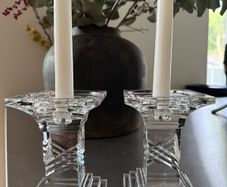 Set of two Crystal Candlestick holders.