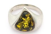 Sterling Silver Natural Baltic Amber  Ring