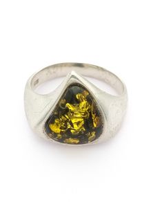 Sterling Silver Natural Baltic Amber  Ring
