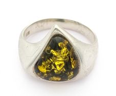 Sterling Silver Natural Baltic Amber  Ring