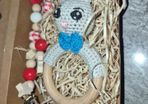 baby rattle handmade and soother chain