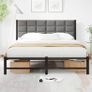 Double Bed Frame Upholstered Platform Bed with Headboard,4ft6 Image 8