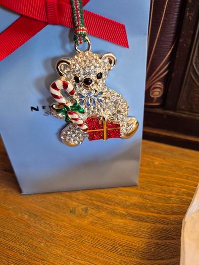 2019 Newbridge Silverware Christmas Bear Ornament, Silver Plated, Mint Condition, Original Packaging