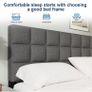 Double Bed Frame, Easy Assembly, Sturdy Wooden Slat Support, Upholstered Platform with Headboard Image 5