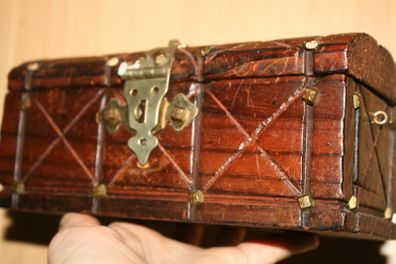 Antique Unusual Small Size Trunk -moneybox 8,2" x 3,4" H-4"
