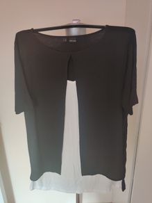 Bodyflirt black and white cover up top 2 in 1 blouse size UK16 EU44 Postage included