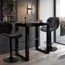 2x Modern Adjustable Swivel Bar Stools Kitchen Chairs, Faux Leather, Black Image 3