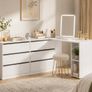 White Corner Dressing Table with Chest of  Drawers & Storage Makeup Vanity Desk Image 2