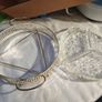 Vintage 70s Crystal divided dish 3 sections-Daisy and Button Pattern - in Silver Plated Stand. Image 2
