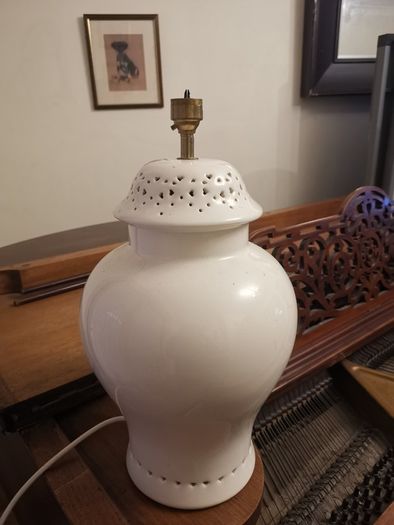 Beautiful cream ceramic Laura Ashley lamp with cute heart details. Needs a repair to electrical connection