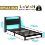 Single Bed with Charging Station and LED Image 3