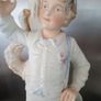 Antique Victorian Bisque Statue Candle Holder "Country Boy" Image 2