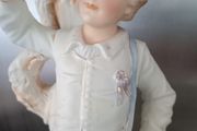 Antique Victorian Bisque Statue Candle Holder "Country Boy"