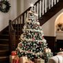 Artificial Christmas Tree with Lighting and Snow, Christmas Tree with Metal Stand (180 cm) Image 2