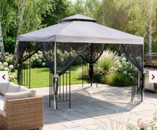 Havana Steel Gazebo with Mesh Curtain 3m x 3m