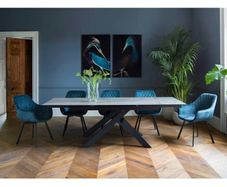 Extending Marble top Dining table with 4+2 chairs