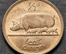 Ireland 1965 1/2 d Half Penny UNC