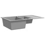 Granite Kitchen Sink Double Basin Grey Image 3