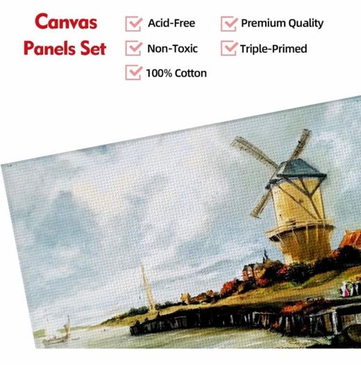 Painting Canvas Panels, Set of 24, Blank Canvas Boards for Acrylic Oil Water Painting 5x7 inch, 8x10 inch, 11x14inch (8 of Each)