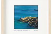 Baily Lighthouse, Howth, Dublin, print in 25cm sq frame, by artist Helen Mathews