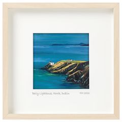 Baily Lighthouse, Howth, Dublin, print in 25cm sq frame, by artist Helen Mathews