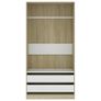Wardrobe White and Sonoma Oak 100x50x200 cm Chipboard Image 3