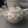 Sadler Starburst Pink & Gold Trim Teapot Image 3