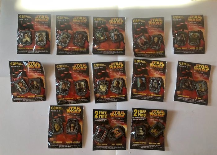 Star Wars Episode III 2005 Pin Collection Complete Set