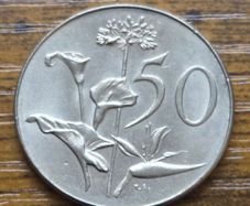 South African 50-cent coin 1970