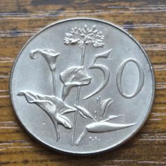 South African 50-cent coin 1970