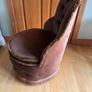 Genuine Vintage Slipper /Tub Brown Bedroom Chair Image 2