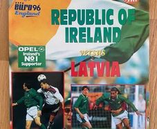 Very Rare 1995 Republic of Ireland v Latvia - EURO 96 Qualifier Programme