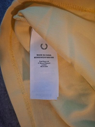 Fred Perry Mens Twin Tipped Polo Shirt Yellow Navy White Size L