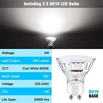 LED Ceiling Light Rotatable,4 Way Round Plate LED Ceiling Spot Lights, 110mm (Including 4x4W GU10 LED Light Bulbs, 450LM, Cool White) LED Ceiling Lamp for Kitchen, Living Room